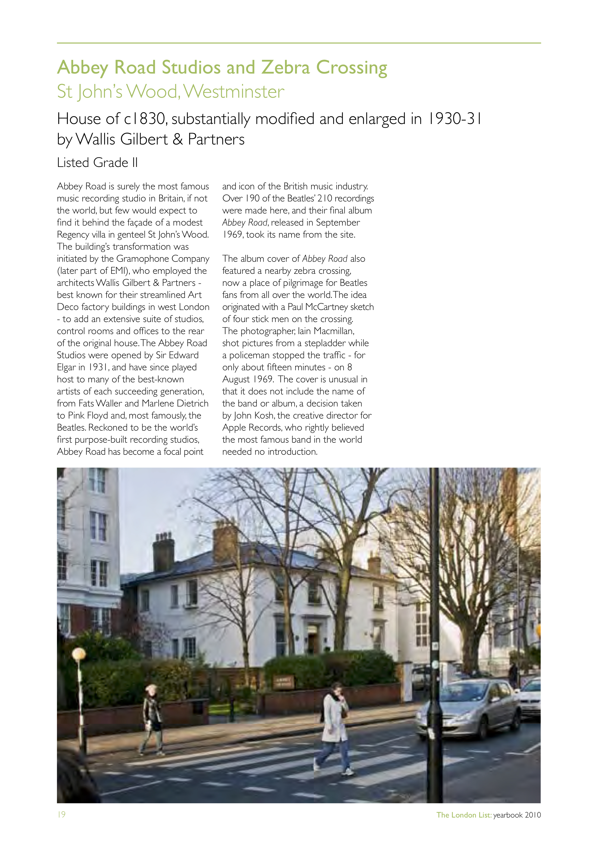 Abbey Road in 'The London List: Yearbook 2010'