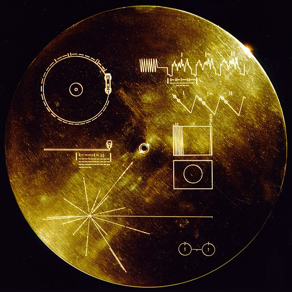 Achterkant van de Voyager Golden Record
